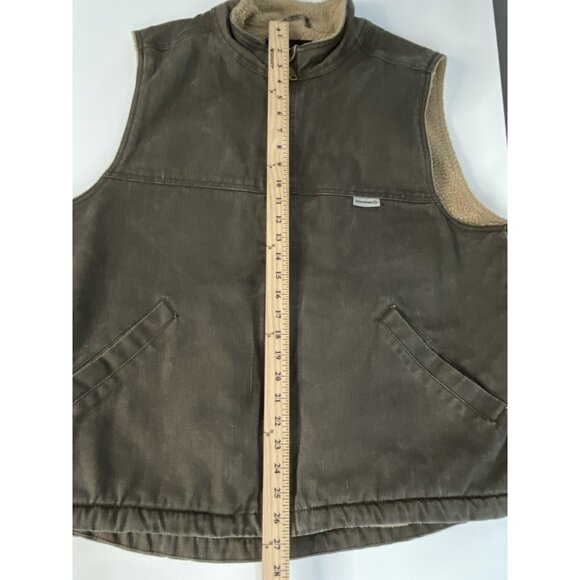 Wolverine Upland Sherpa Lined Gray Vest Twill Cotton Men’s Large Full Zip - Picture 12 of 16